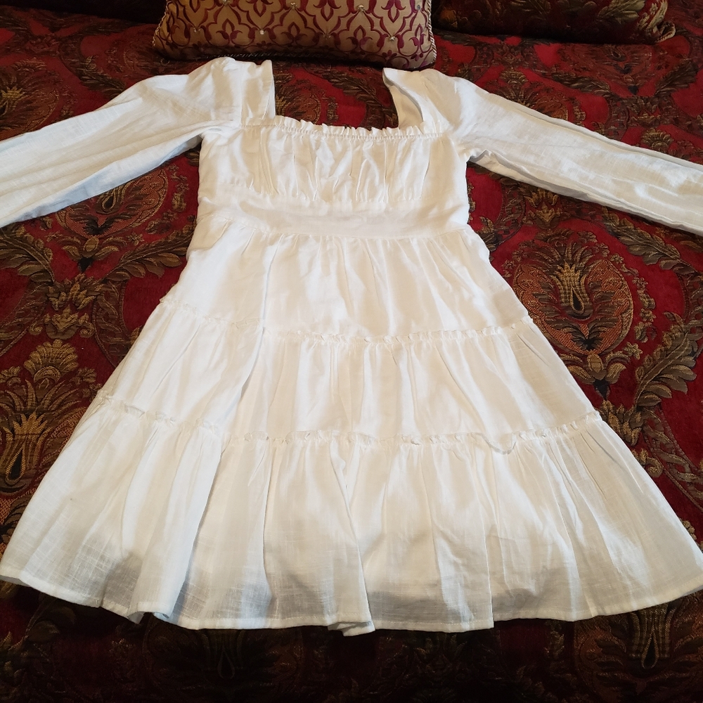 Elegant Altar'd StateWhite Long Sleeve Dress - Picture 6 of 14